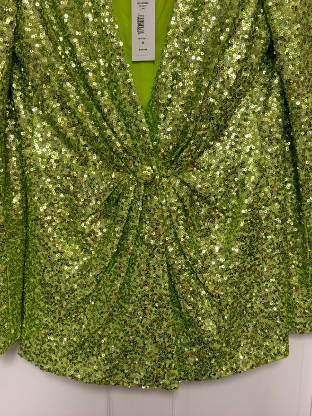 NEW with Tags $900 Badgley Mischka Lime Green all Sequin Jacket and Pants sz 8 - Picture 4 of 8